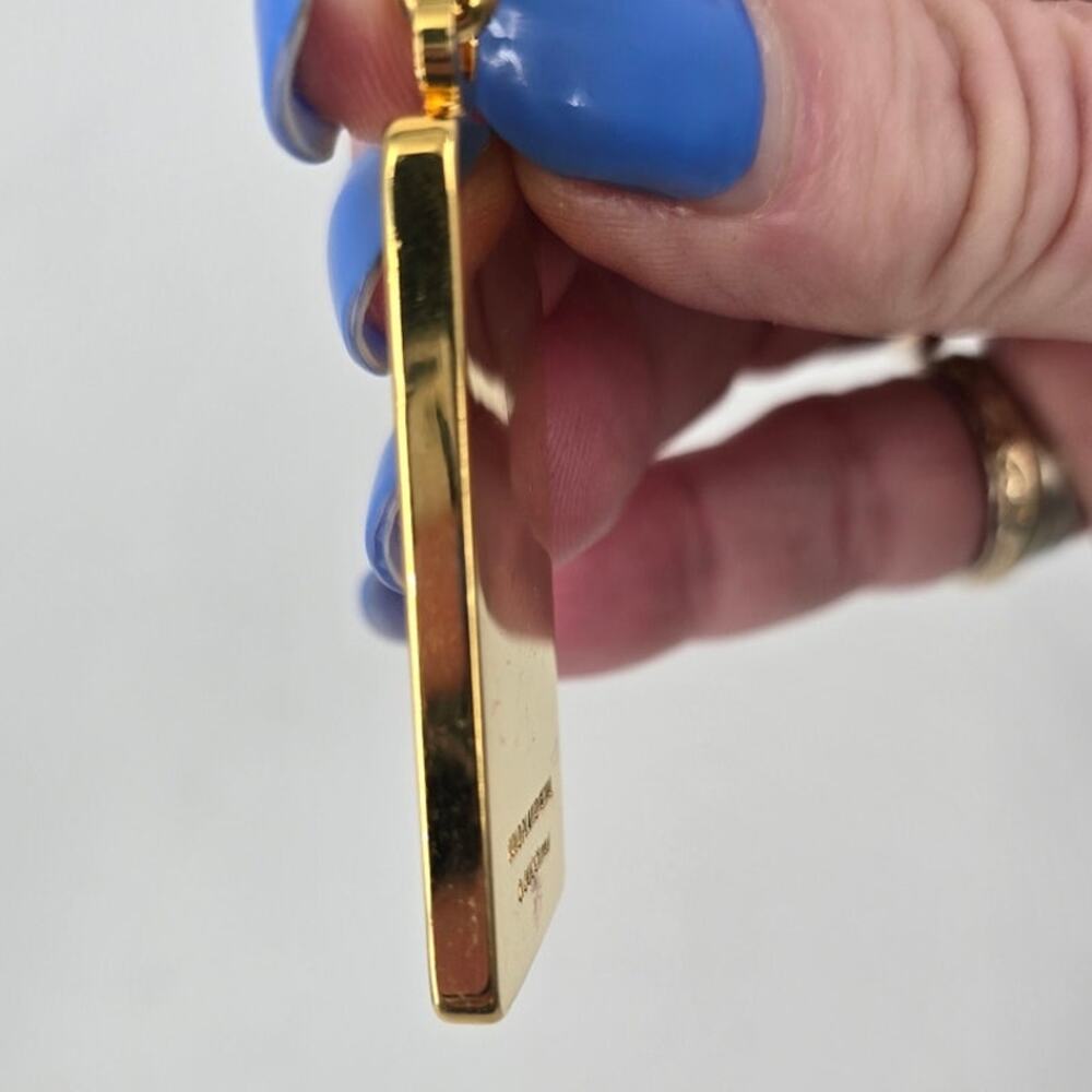 Vintage Gucci Gold Bar Keychain Gold-Plated Metal Ingot Style Bag Charm Luxe - Picture 9 of 10